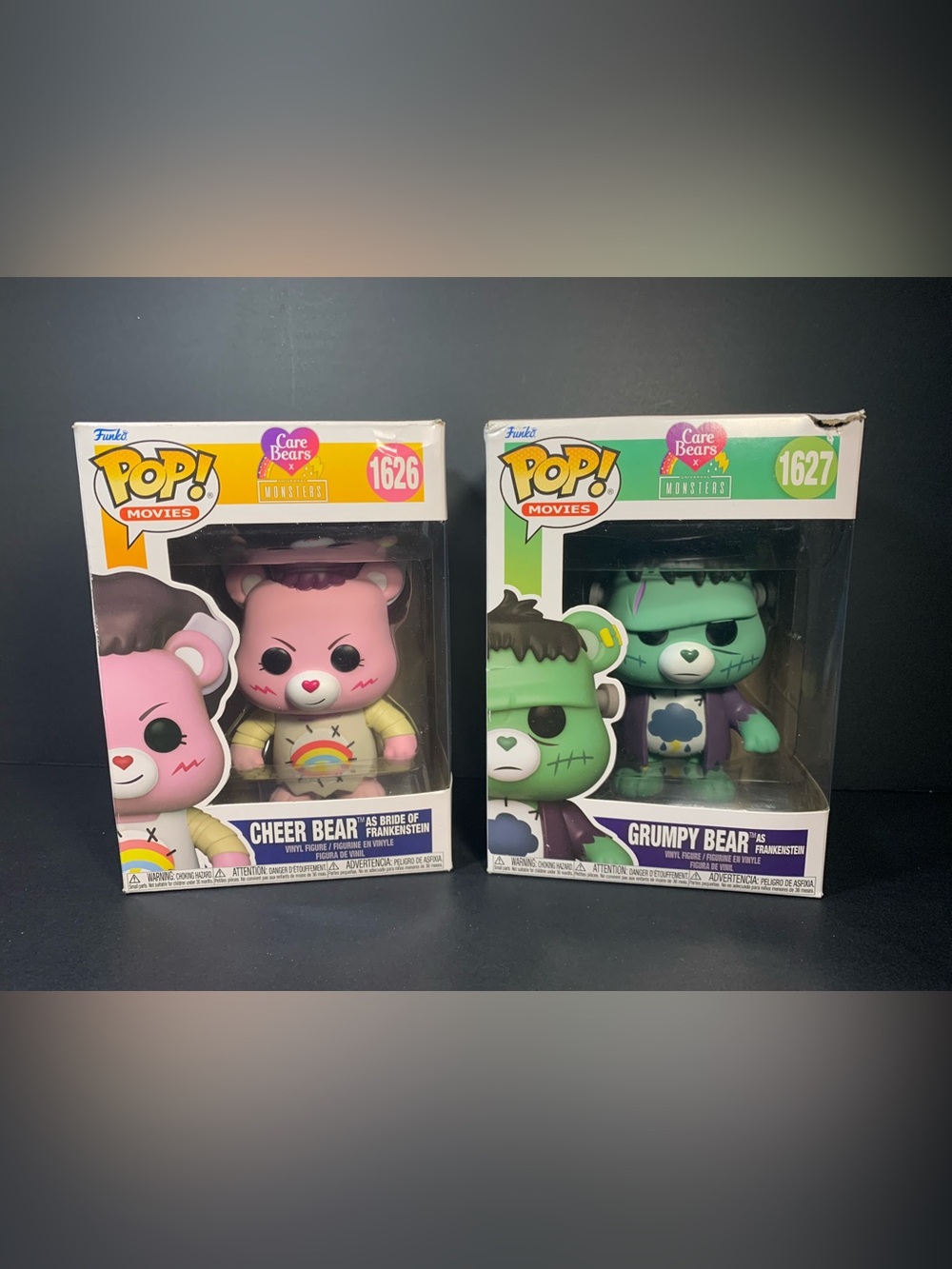 Funko Pop! Movies Care Bears Bride of Frankenstein Cheer Bear and Grumpy Bear